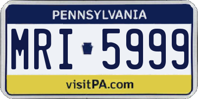 PA license plate MRI5999