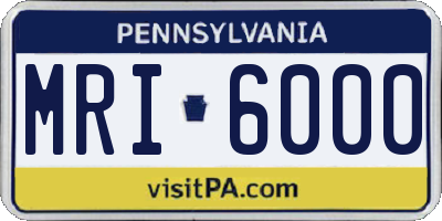 PA license plate MRI6000