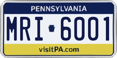 PA license plate MRI6001