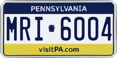 PA license plate MRI6004