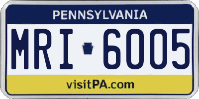 PA license plate MRI6005