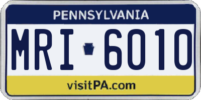 PA license plate MRI6010