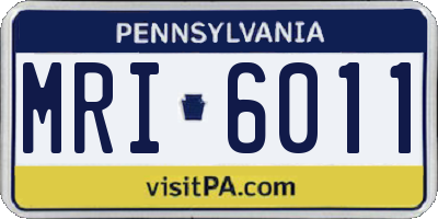 PA license plate MRI6011