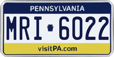 PA license plate MRI6022