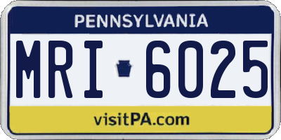 PA license plate MRI6025