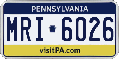 PA license plate MRI6026