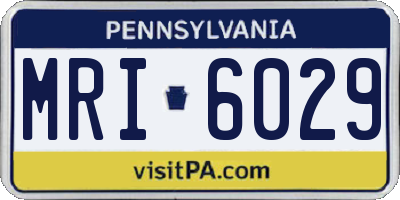 PA license plate MRI6029