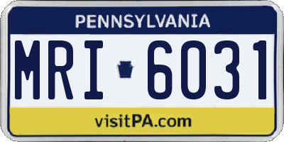 PA license plate MRI6031