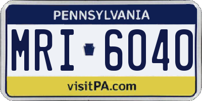 PA license plate MRI6040