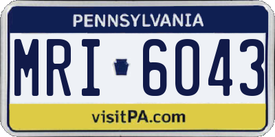 PA license plate MRI6043