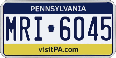 PA license plate MRI6045