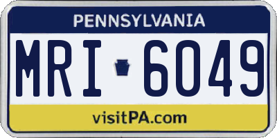 PA license plate MRI6049