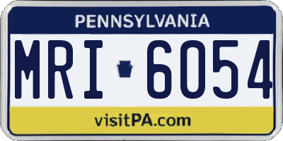PA license plate MRI6054