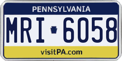 PA license plate MRI6058