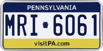 PA license plate MRI6061