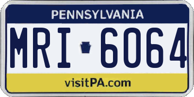 PA license plate MRI6064