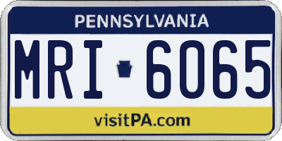 PA license plate MRI6065