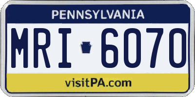 PA license plate MRI6070