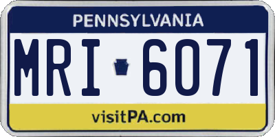 PA license plate MRI6071