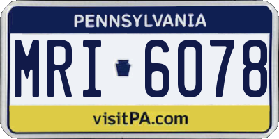 PA license plate MRI6078