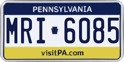 PA license plate MRI6085