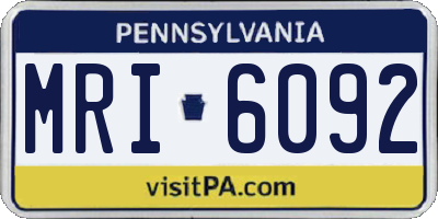 PA license plate MRI6092