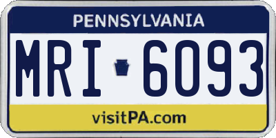 PA license plate MRI6093