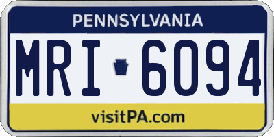 PA license plate MRI6094