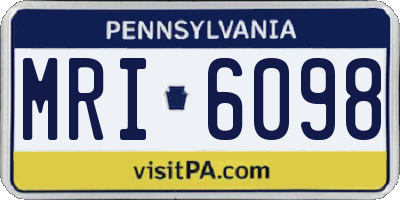 PA license plate MRI6098
