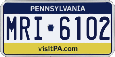 PA license plate MRI6102