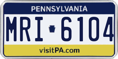 PA license plate MRI6104