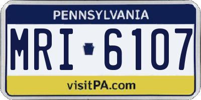 PA license plate MRI6107