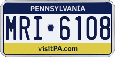 PA license plate MRI6108