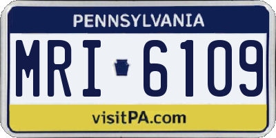 PA license plate MRI6109