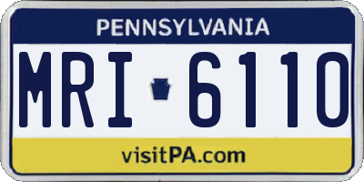 PA license plate MRI6110