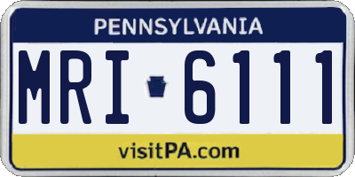 PA license plate MRI6111