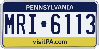 PA license plate MRI6113
