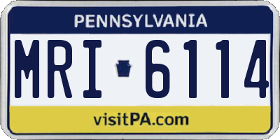 PA license plate MRI6114