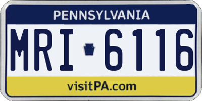 PA license plate MRI6116