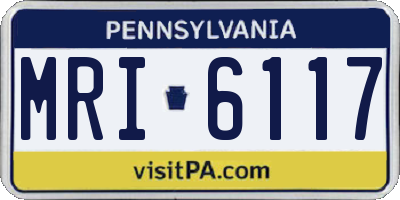 PA license plate MRI6117