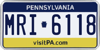 PA license plate MRI6118