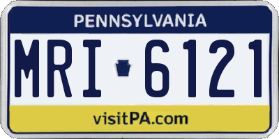 PA license plate MRI6121