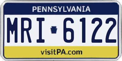 PA license plate MRI6122