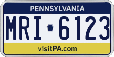 PA license plate MRI6123