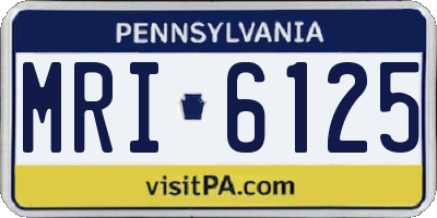 PA license plate MRI6125
