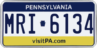 PA license plate MRI6134