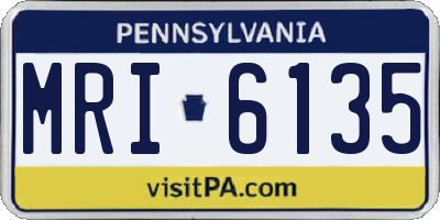 PA license plate MRI6135