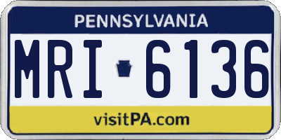 PA license plate MRI6136