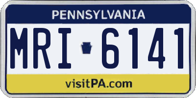 PA license plate MRI6141