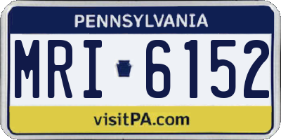 PA license plate MRI6152